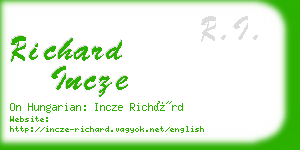 richard incze business card